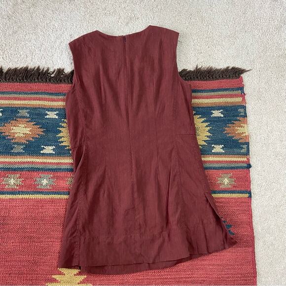 MM Lafleur Angelina Red Brown Tailored Tunic Top Size 4 - Picture 4 of 6